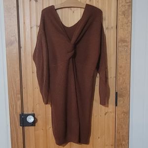 Plus size 1x burnt orange brown sweater dress